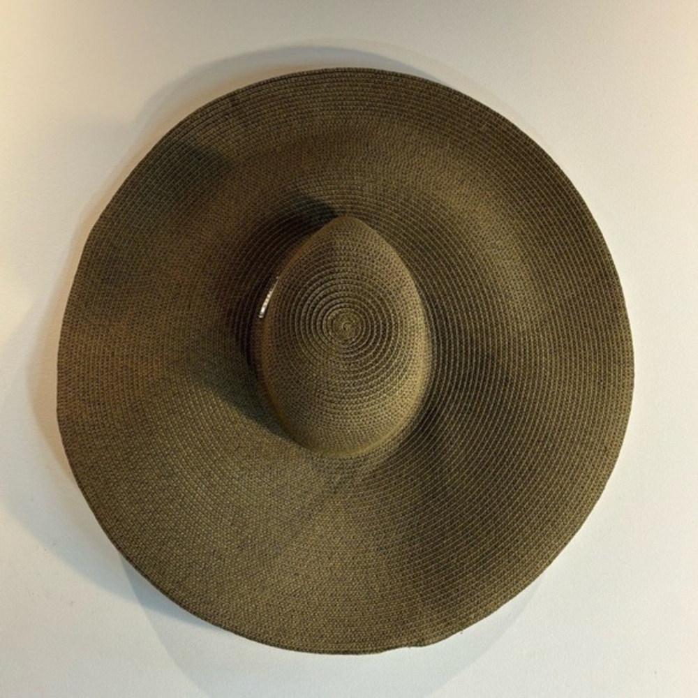 Wide Brim Straw Sun Hat in Olive